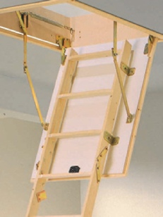 loft ladders hinged in place